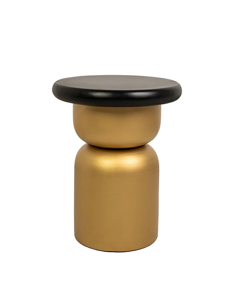 stolik boczny Leonardo, stolik złoty i czarny, stolik z drewna mango i MDF, stolik nowoczesny, stolik designerski, stolik luksusowy, stolik elegancki, stolik do salonu
