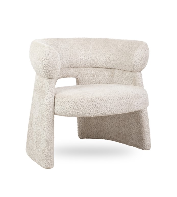 fotel Madame, fotel beżowy, fotel tapicerowany, fotel szenilowy, fotel nowoczesny, fotel designerski, fotel do jadalni, fotel elegancki, fotel komfortowy, fotel wygodny, fotel do salonu