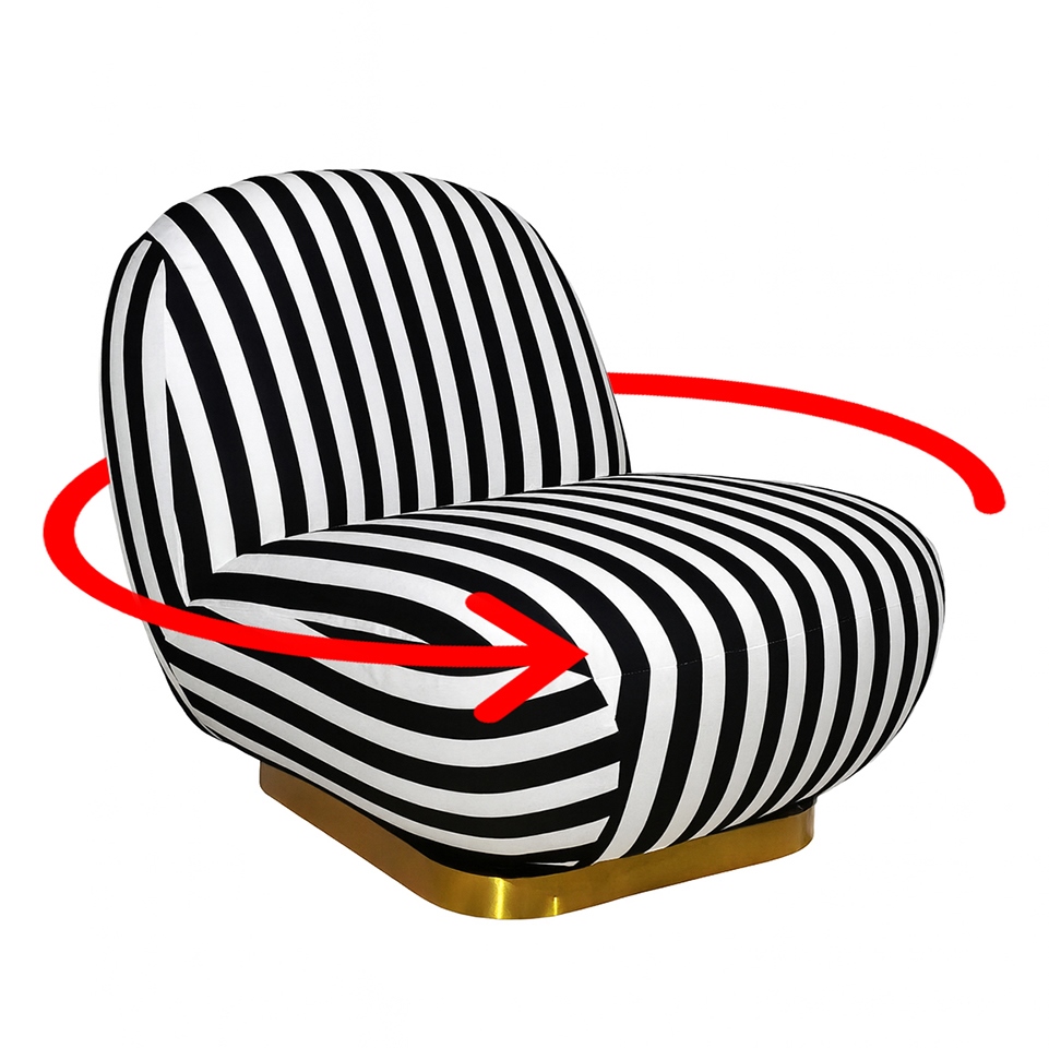 fotel obrotowy Azure, fotel biały czarny, fotel tapicerowany, fotel nowoczesny, fotel designerski, fotel do salonu, fotel do garderoby, fotel do przestrzeni komercyjnej, fotel komfortowy