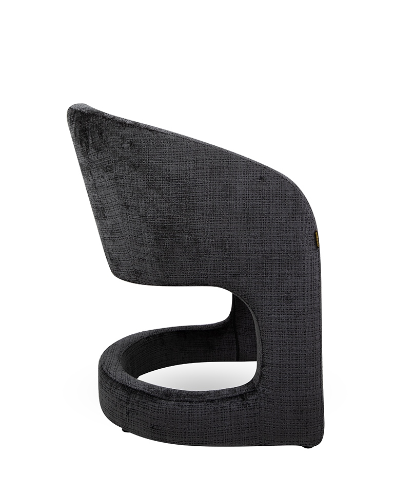 krzesło Shelly, krzesło czarne, krzesło tapicerowane, krzesło nowoczesne, krzesło designerskie, krzesło do salonu, krzesło do lobby, krzesło eleganckie