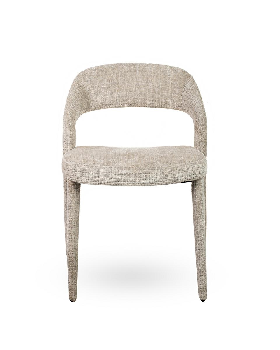 krzesło Kos, krzesło beżowe, krzesło tapicerowane, krzesło nowoczesne, krzesło designerskie, krzesło komfortowe, krzesło do jadalni, krzesło do gabinetu
