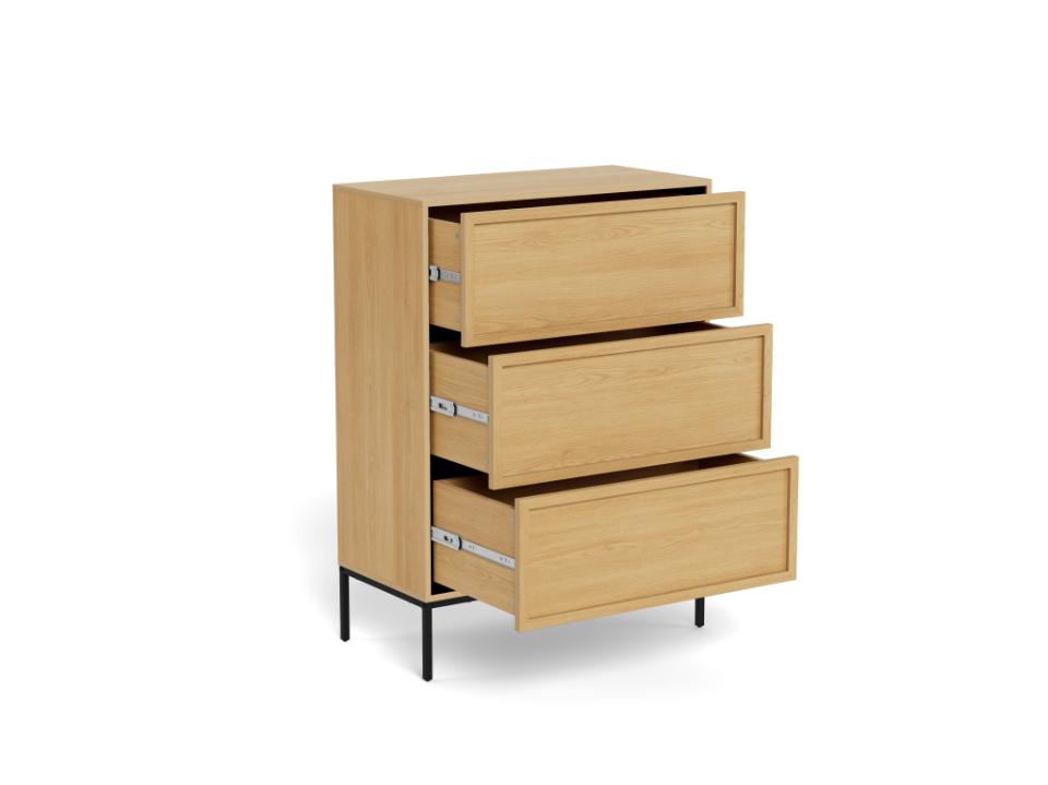 komoda Palmdale, komoda Actona, komoda imitacja dębu, komoda do salonu, komoda do sypialni, komoda w stylu boho, minimalistyczna komoda