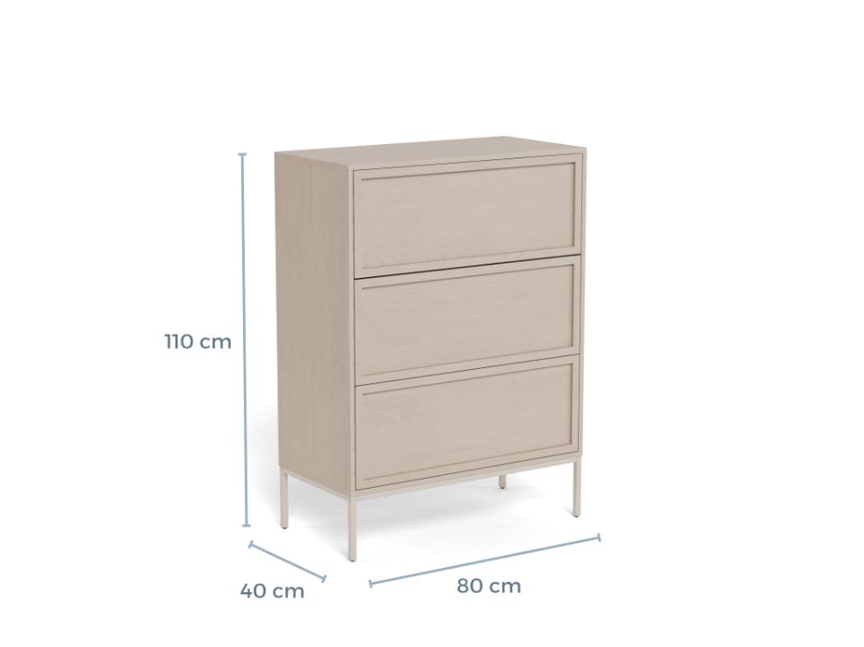 komoda Palmdale, komoda Actona, komoda imitacja dębu, komoda do salonu, komoda do sypialni, komoda w stylu boho, minimalistyczna komoda