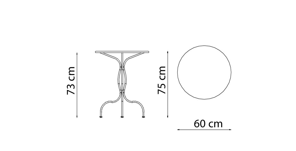 stolik Rondo, stolik Vermobil, stolik metalowy, stolik outdoorowy, stolik do kawiarni, stolik tarasowy, stolik do restauracji, nowoczesny stolik