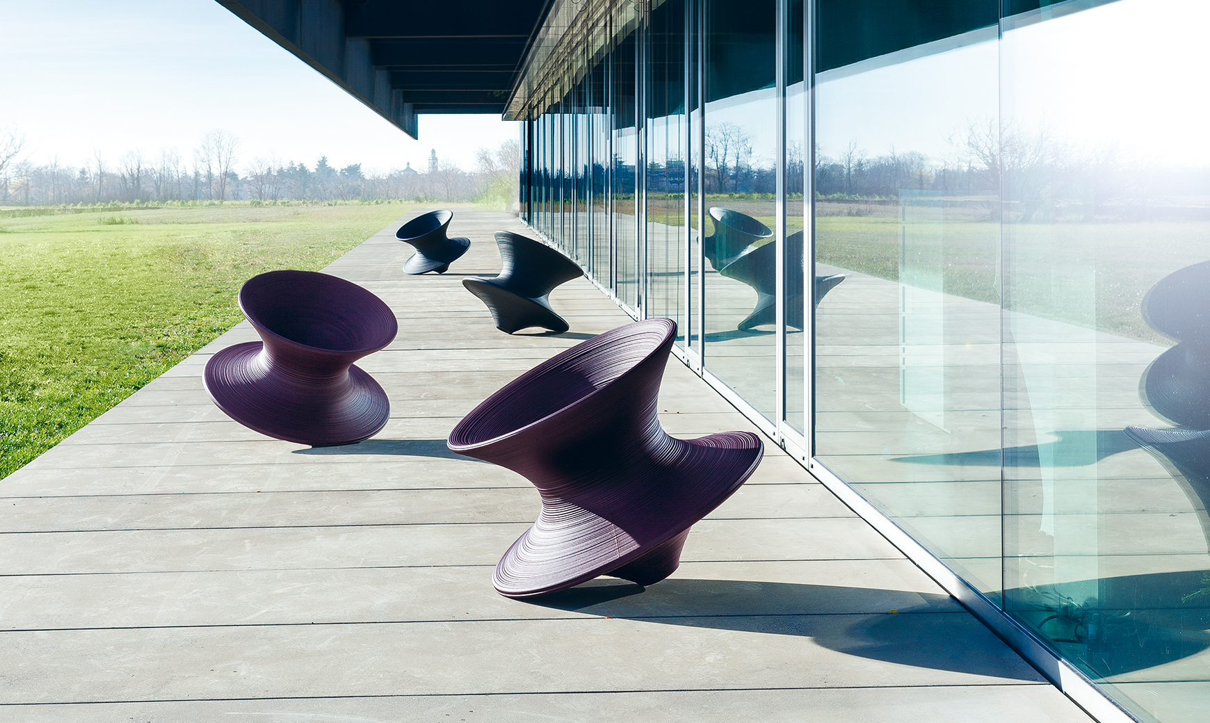 fotel Spun, fotel obrotowy, fotel z tworzywa, fotel outdoorowy, fotel odporny na warunki atmosferyczne