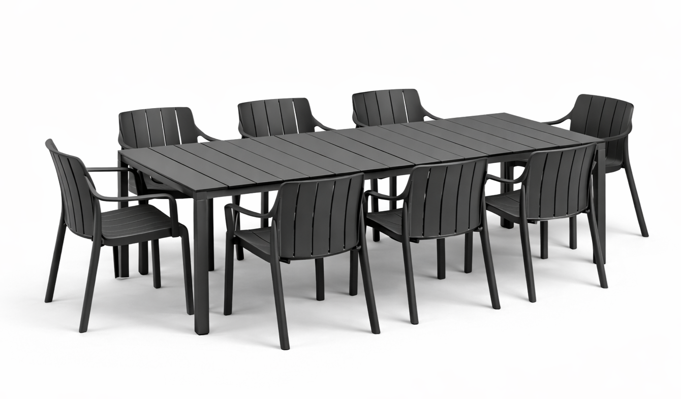 stół Rio, stół rozkładany, krzesło Tiberina, zestaw Rio i Tiberina, zestaw mebli ogrodowych, zestaw mebli tarasowych, meble outdoorowe, meble ogrodowe