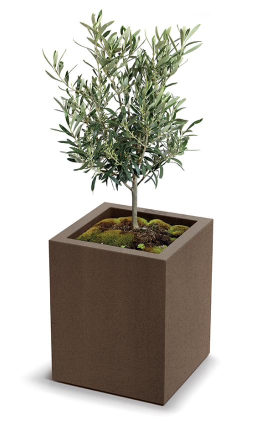 donica Cubla, donica Ethick, donica z tworzywa, donica imitacja gliny, donica imitacja kamienia, donica na taras