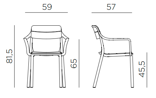 zestaw Nardi, stół Spritz, krzesło Cassia, zestaw ogrodowy, zestaw do restauracji, zestaw do kawiarni, meble outdoorowe