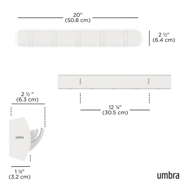Wieszak Umbra Flip 5, Flip Hook 5, wiesza nowoczesny, wieszak do przedpokoju ładny, wieszak elegancki, wieszak ścienny
