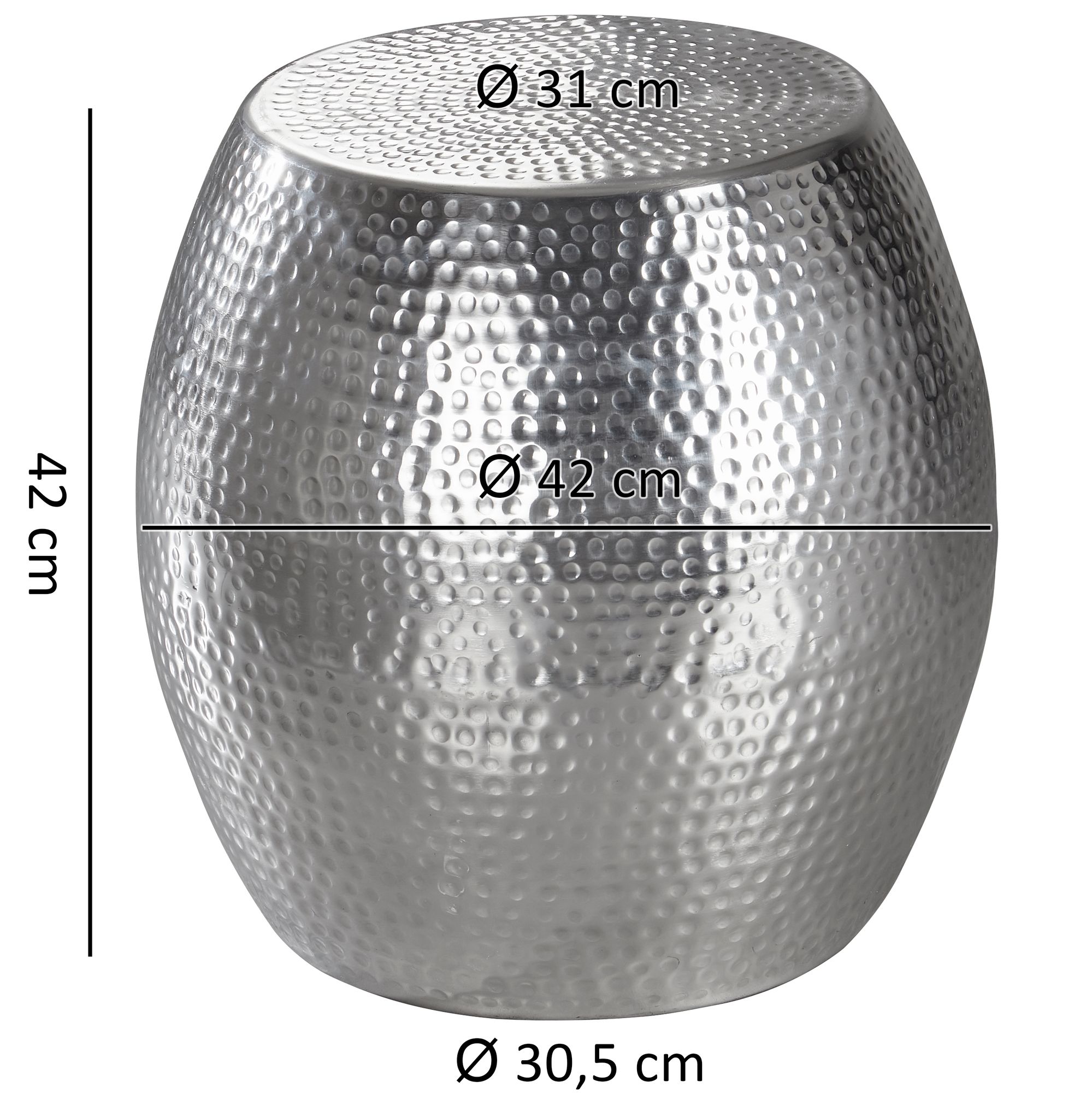 stolik boczny Petra, stolik aluminiowy, stolik pomocniczy, stolik do salonu