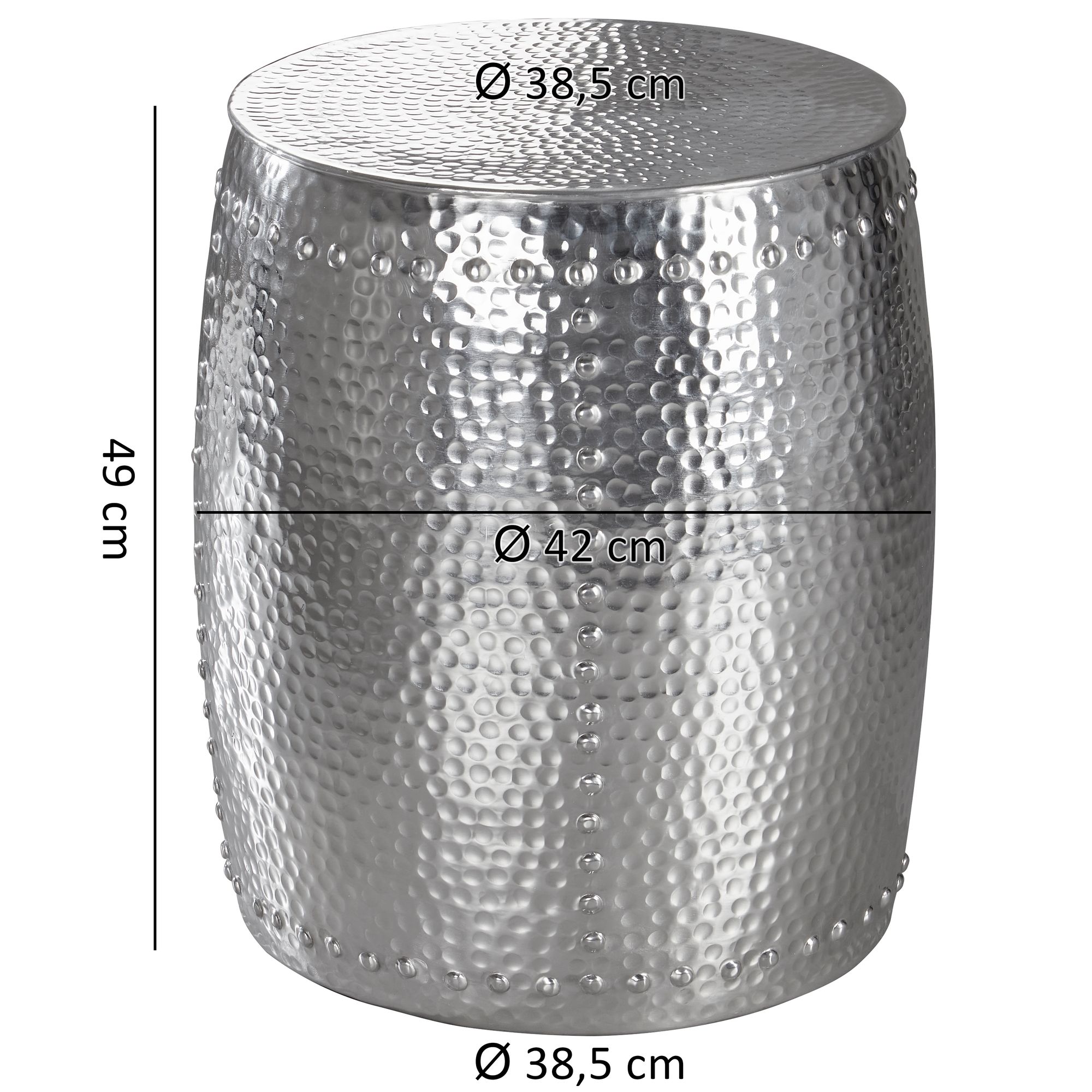 stolik boczny Folto, stolik aluminiowy, stolik pomocniczy, stolik do salonu