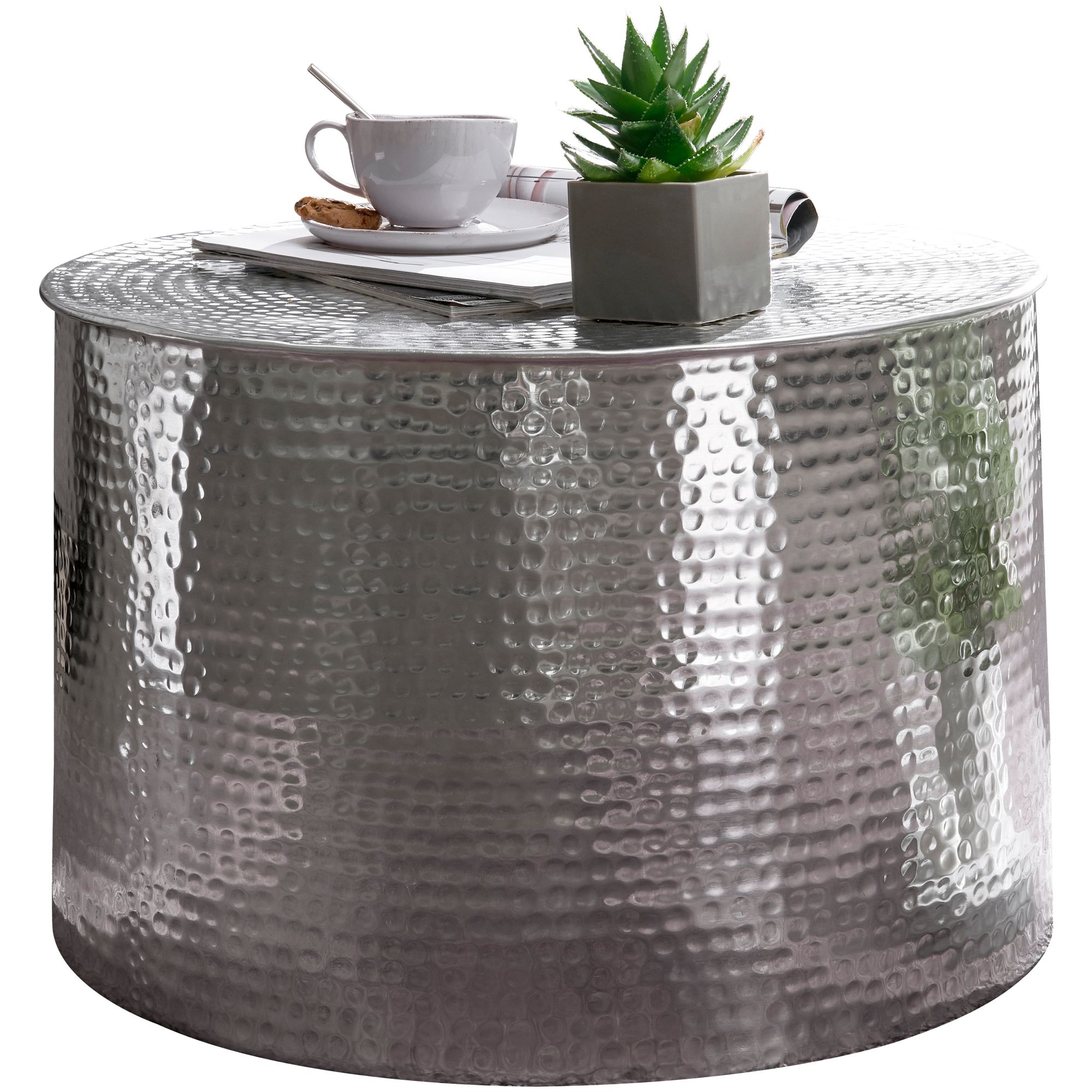 stolik boczny Delyla, stolik aluminiowy, stolik pomocniczy, stolik do salonu