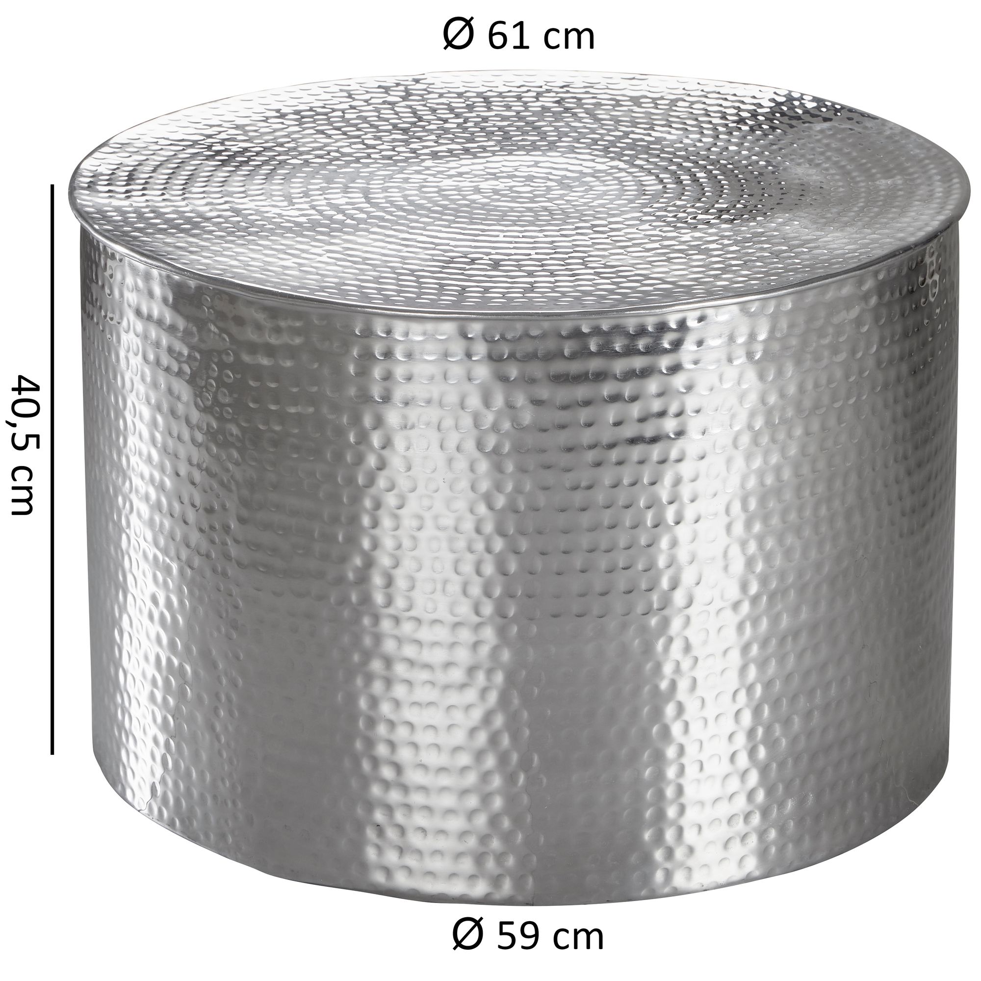 stolik boczny Delyla, stolik aluminiowy, stolik pomocniczy, stolik do salonu