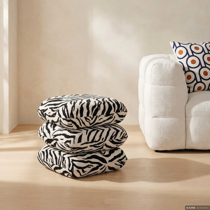 pufa Pepino, pufa tapicerowana, Kare Design, pufa do salonu, ergonomiczna pufa