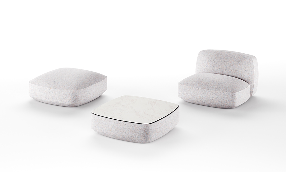 moduł serii Softer, moduł z tworzywa, sofa outdoorowa, sofa tarasowa, sofa ogrodowa, meble ogrodowe, meble Plust, meble włoskie