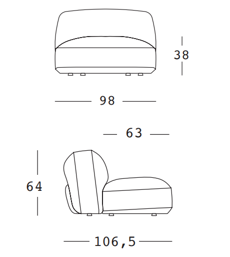moduł serii Softer, moduł z tworzywa, sofa outdoorowa, sofa tarasowa, sofa ogrodowa, meble ogrodowe, meble Plust, meble włoskie
