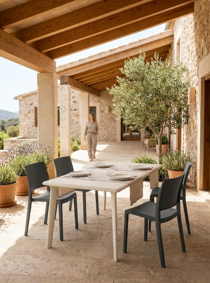 krzesło Fiona, krzesło Resol, krzesło z tworzywa, krzesło sztaplowane, krzesło outdoorowe, krzesło do restauracji, krzesło horeca