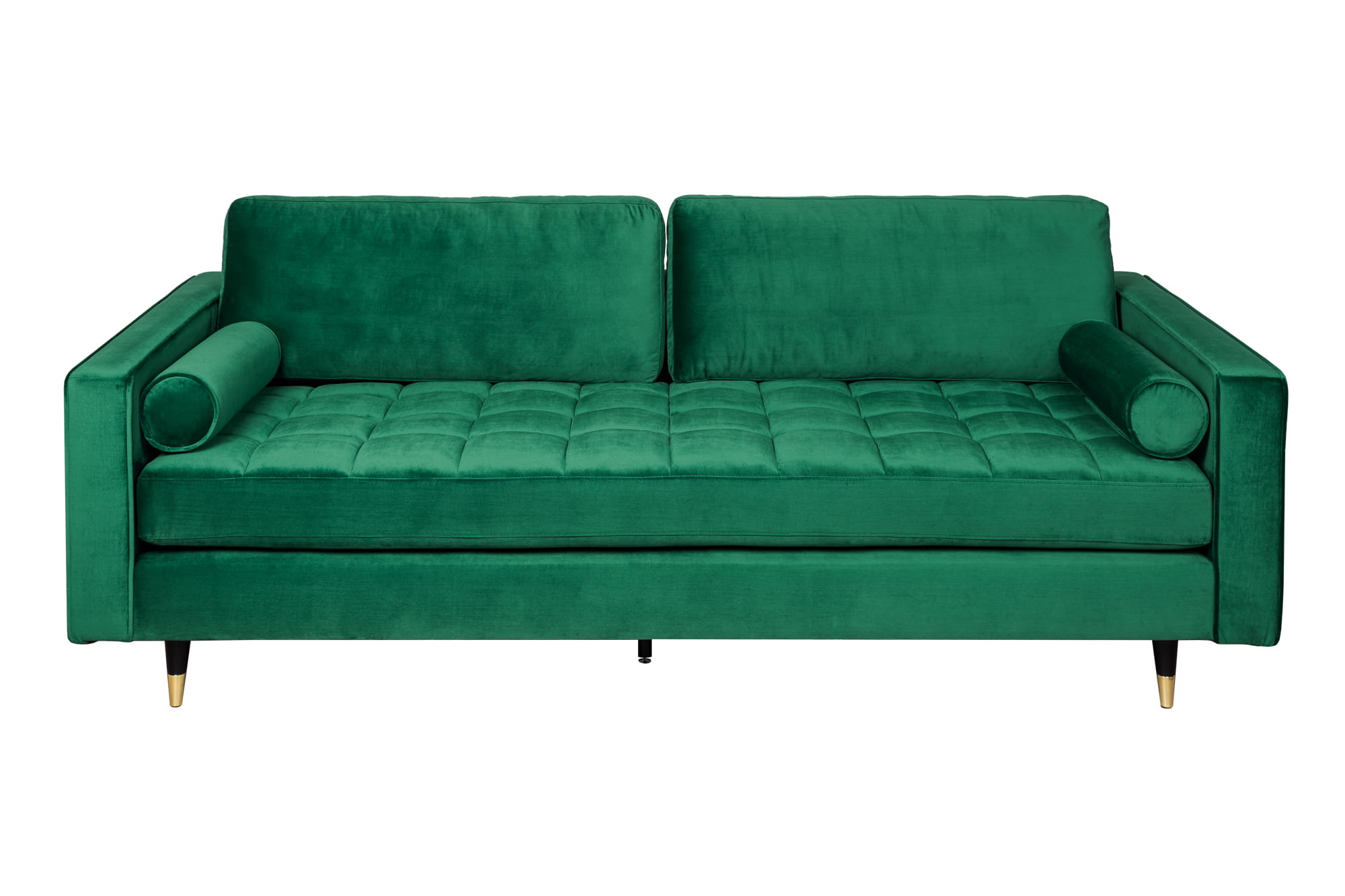 Sofa Nice 225 cm szmaragdowy z aksamitu i nogi z litego drewna wysoka jakość prezentowanego barokowy styl