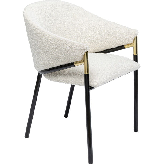 krzesło bouclé, krzesło do salonu, krzesło do restauracji, eleganckie krzesło, nowoczesne krzesło
