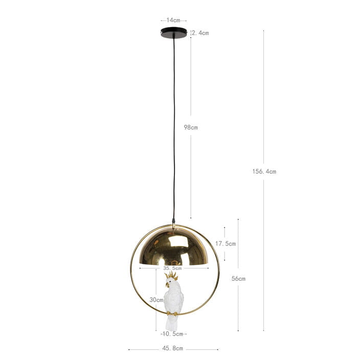 lampa wisząca Animal Cockatoo, lampa Kare Design, lampa kakadu, lampa do jadalni, lampa do salonu