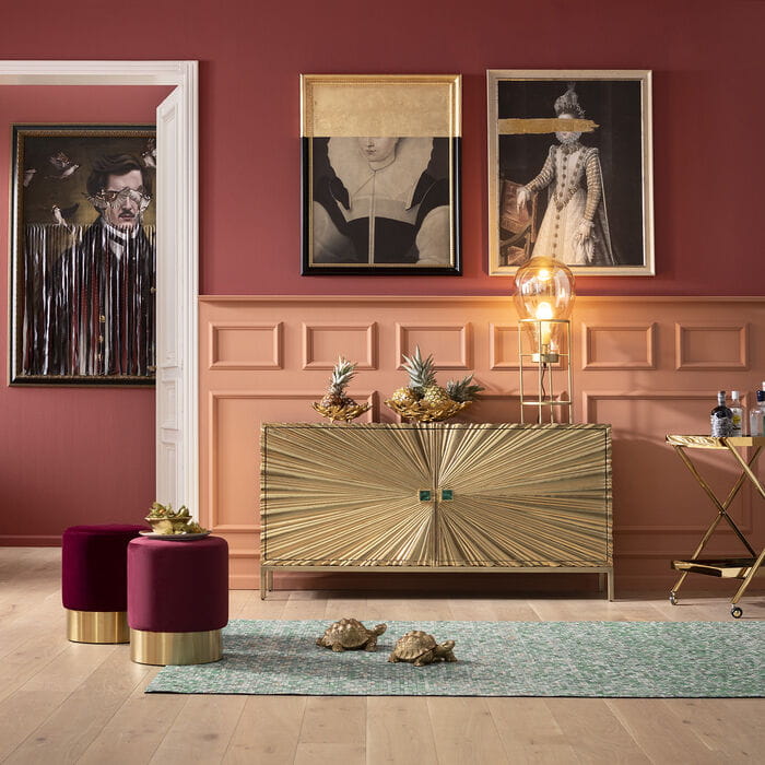 kredens Illumino, kredens Kare Design, kredens złoty, kredens glamour, kredens do salonu, kredens do jadalni
