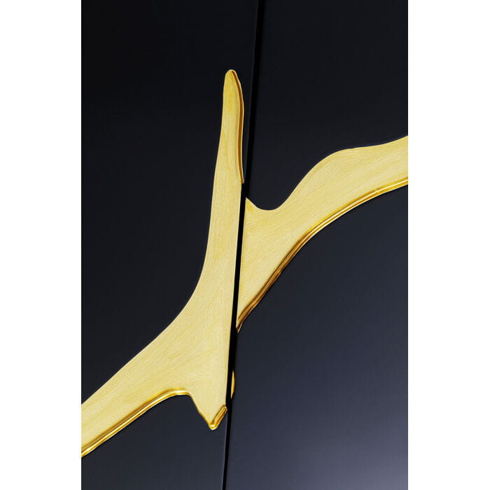 kredens Cracked Black Gold, kredens Kare Design, kredens do salonu, kredens do jadalni