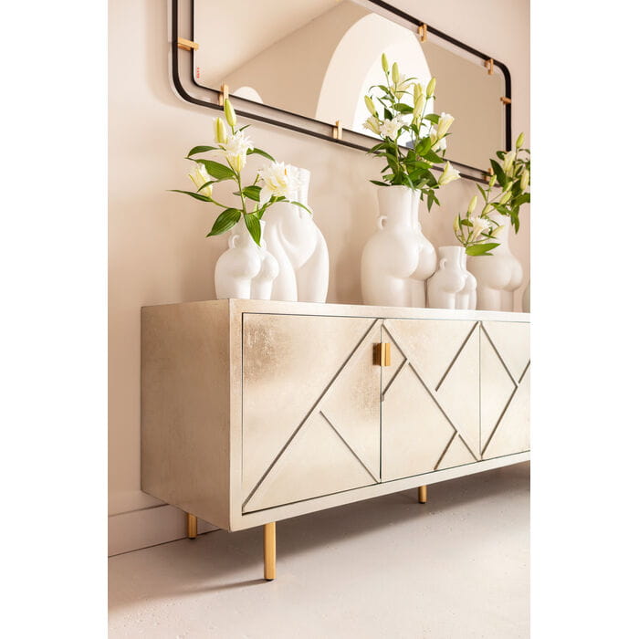 kredens Venice Triangle, kredens Kare Design, kredens srebrny, kredens złoty, kredens glamour, kredens do salonu