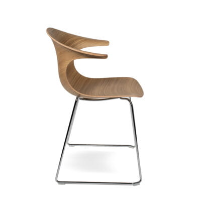 krzesło Loop 3D Wood Sled, krzesło Infiniti Design, krzesło do biura, krzesło do jadalni, nowoczesne krzesło, włoski design
