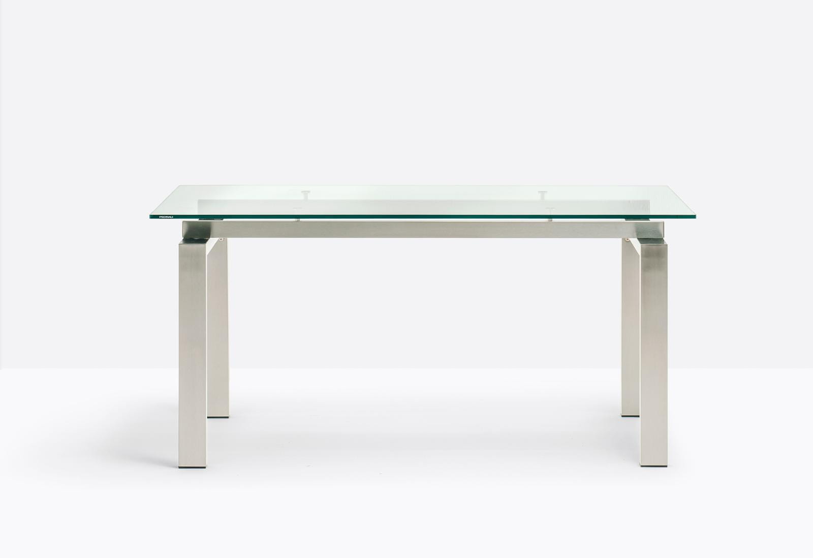 stół Space, stół Pedrali, stół metalowy szklany blat, stół do jadalni, stół do biura, elegancki stół, nowoczesny design, włoski design