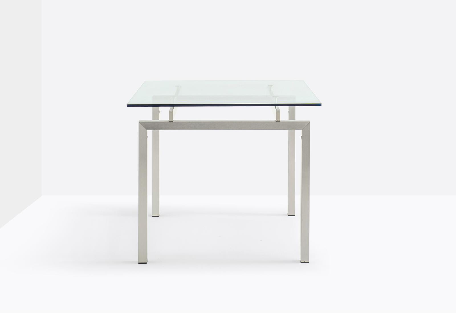 stół Space, stół Pedrali, stół metalowy szklany blat, stół do jadalni, stół do biura, elegancki stół, nowoczesny design, włoski design