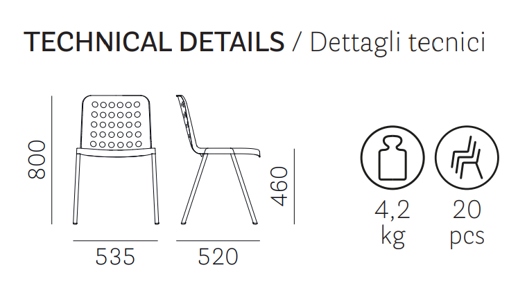 krzesło Koi-Booki, krzesło Pedrali, krzesło outdoorowe, krzesło do restauracji, krzesło na taras, krzesło do jadalni, krzesło nowoczesne, nowoczesny design, włoski design