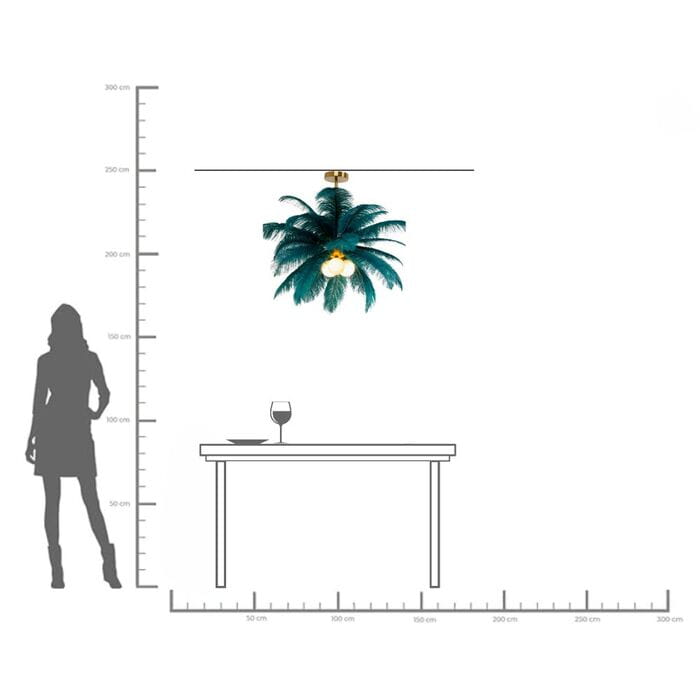 lampa Kare, lampa Feather Palm, lampa pióra, lampa do salonu, lampa ekstrawagancka, lampa nowoczesna, wyjątkowa lampa, lampa do sypialni