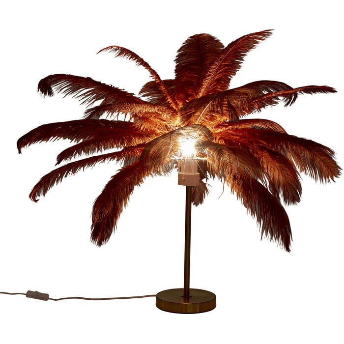 lampa stołowa Feather Palm, lampa stołowa Kare, lampa stołowa do salonu, lampa stołowa do sypialni, lampa pióra, nowoczesna lampa, ekstrawagancka lampa