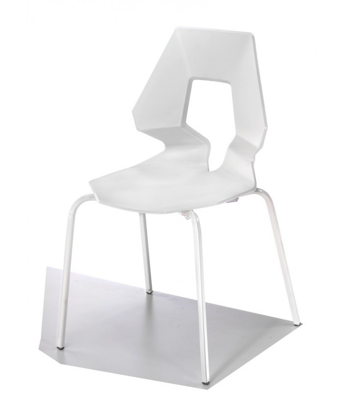 krzesło designerskie, nowoczesne krzesło, futurystyczna forma, geometryczny kształt, krzesło z tworzywa, metalowa podstawa, krzesło do biura, krzesło do showroomu, krzesło do kuchni, krzesło minimalistyczne