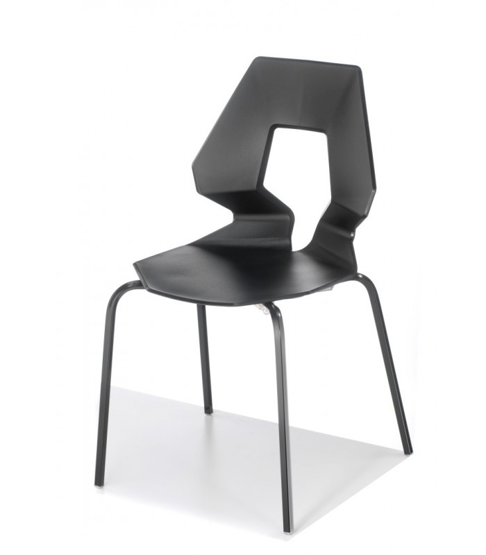 krzesło designerskie, nowoczesne krzesło, futurystyczna forma, geometryczny kształt, krzesło z tworzywa, metalowa podstawa, krzesło do biura, krzesło do showroomu, krzesło do kuchni, krzesło minimalistyczne