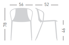 krzesło Kasia, krzesło Gaber, krzesło outdoorowe, odporność na pogodę, nowoczesne meble, krzesło na taras, włoski design, krzesło do restauracji, stalowe nogi, siedzisko z tworzywa