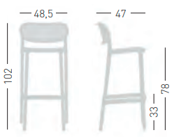 hoker Nuta Light, hoker Gaber, elegancki hoker, tapicerowany hoker, włoski design, hoker do restauracji, hoker do jadalni, nowoczesny design, włoski design