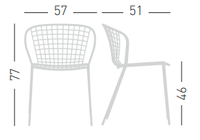 krzesło ogrodowe, krzesło outdoor, krzesło plecione, krzesło z liną, krzesło metalowe, meble na taras, meble balkonowe, meble restauracyjne, meble odporne na warunki atmosferyczne, krzesło z kolekcji Sanela