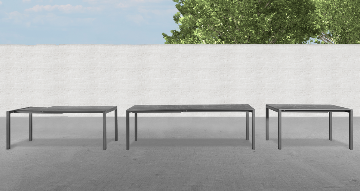 stół Aprio, stół rozkładany, stół ogrodowy, stół teleskopowy, stół z laminatu, stół aluminiowy, stół outdoor, nowoczesny stół do ogrodu, stół na taras