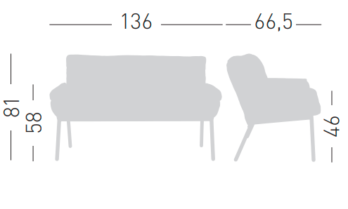 sofa Coachella, sofa Gaber, włoski design, tapicerowana sofa, sofa z podłokietnikami, stalowa rama, sofa do restauracji, nowoczesna sofa, ergonomiczna sofa