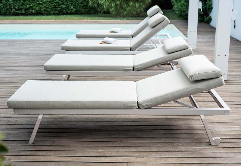 leżak aluminiowy, leżak bez podłokietników, leżak do spa, leżak regulowany, nowoczesny leżak, leżak Gaber, leżak tarasowy, leżak hotelowy