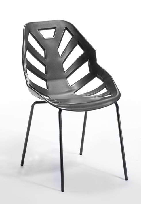 krzesło Ninja, krzesło ogrodowe odporne na UV, krzesło plastikowe designerskie, krzesło z metalowymi nogami, krzesło ergonomiczne na taras, krzesło do kawiarni outdoor