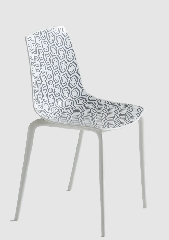krzesło Alhambra, krzesło Gaber, krzesło z tworzywa, krzesło outdoorowe, krzesło wzorzyste, krzesło do jadalni, krzesło do restauracji, krzesło sztaplowane