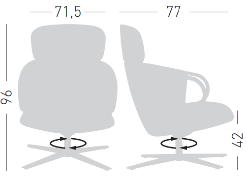 fotel Cucaracha, fotel obrotowy, fotel tapicerowany, fotel do sypialni, fotel do salonu, ergonomiczny fotel, fotel hotelowy, fotel do poczekalni, nowoczesny fotel, fotel Gaber