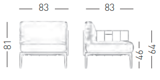 sofa Engels, moduł do sofy Engels, sofa Gaber, sofa na taras, sofa outdoorowa, sofa do ogrodu, sofa do ogródka restauracyjnego