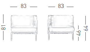 sofa Engels, moduł do sofy Engels, sofa Gaber, sofa na taras, sofa outdoorowa, sofa do ogrodu, sofa do ogródka restauracyjnego
