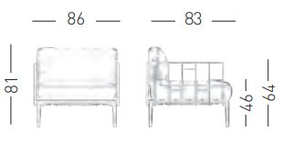 fotel Engels, sofa Gaber, sofa na taras, sofa outdoorowa, sofa do ogrodu, sofa do ogródka restauracyjnego