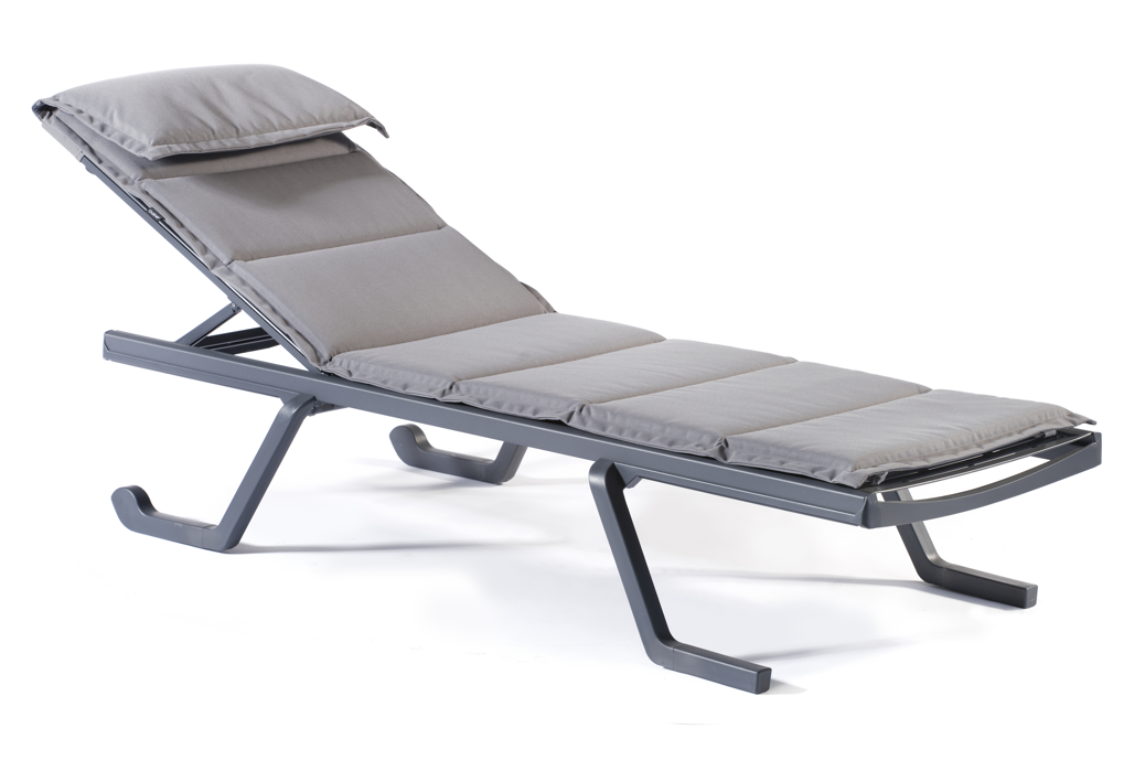 leżak ogrodowy, leżak basenowy, regulowane oparcie, włoski design, odporny na UV, sztaplowany, stalowa rama, wygodny